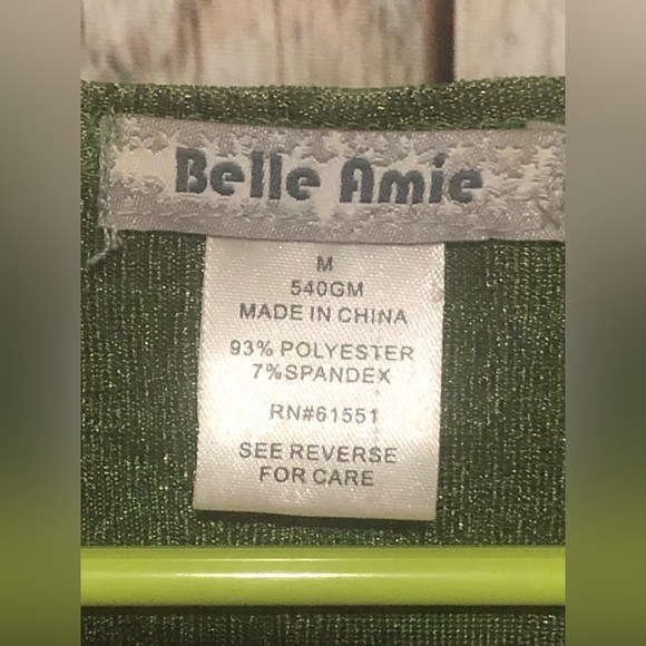 Belle Amie Medium Blouse With Front Insert Stretchy Green - Picture 7 of 8